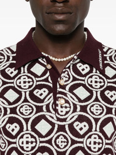 monogram pattern polo shirt