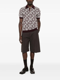 monogram pattern polo shirt