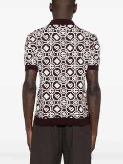 monogram pattern polo shirt