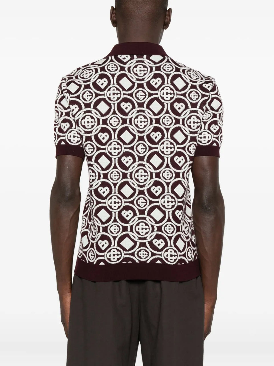 monogram pattern polo shirt