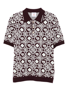 monogram pattern polo shirt