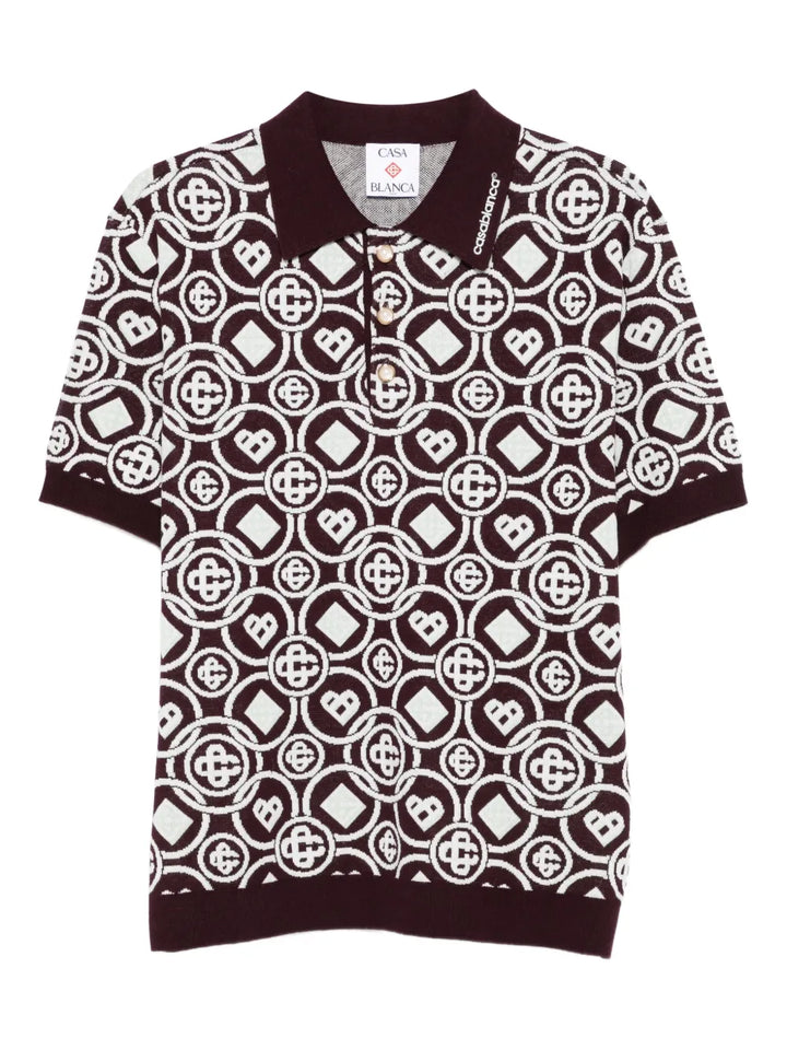 monogram pattern polo shirt