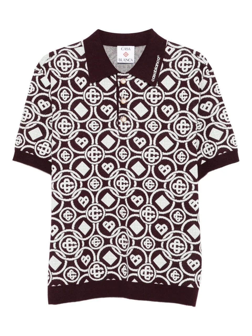 monogram pattern polo shirt