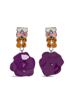 flower-design embellished earrings