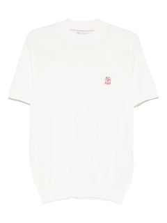 embroidered-logo knitted T-Shirt