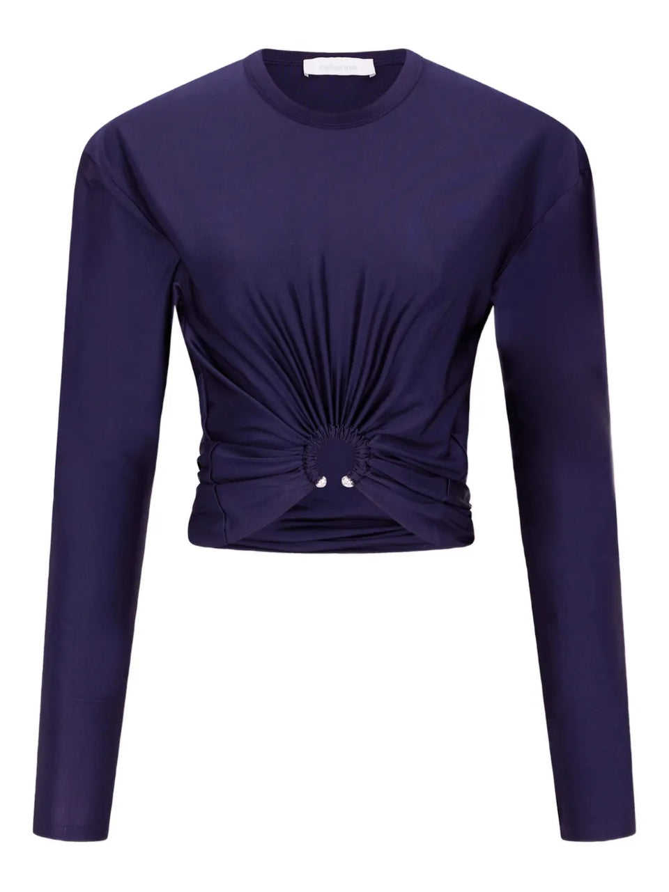 long-sleeve piercing-detail top