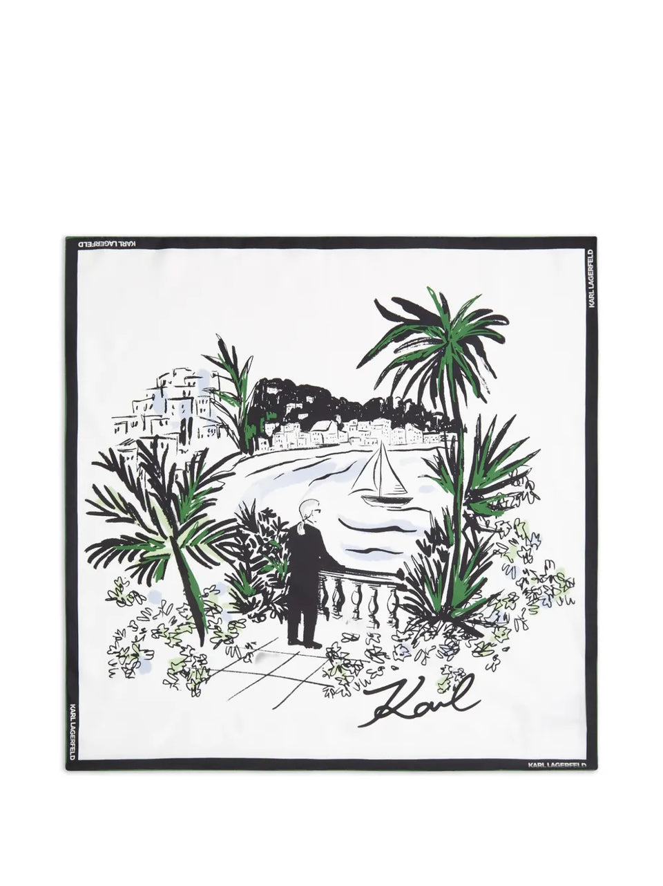 Signature printed silk scarf