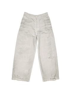 Mended distressed jeans