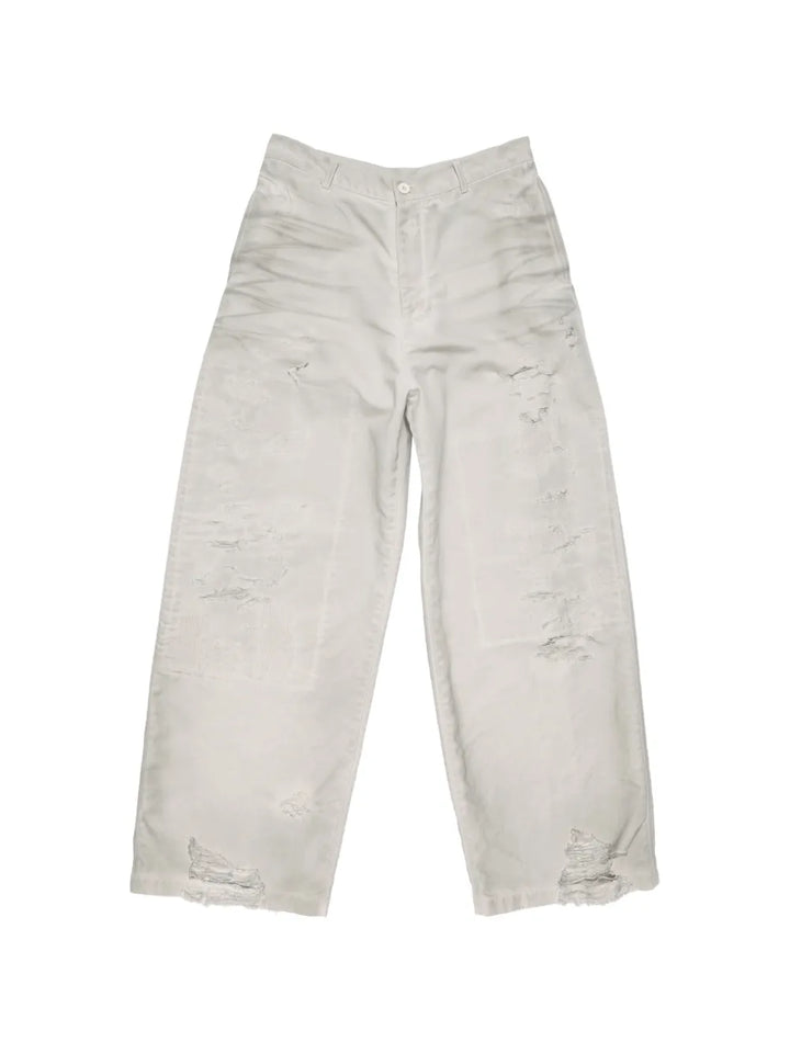 Mended distressed jeans