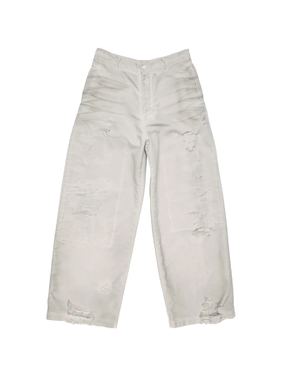 Mended distressed jeans