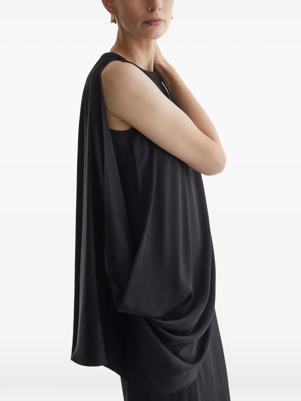 Lune draped-detail midi dress
