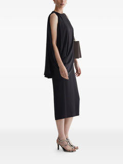 Lune draped-detail midi dress