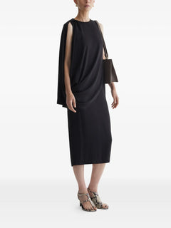 Lune draped-detail midi dress