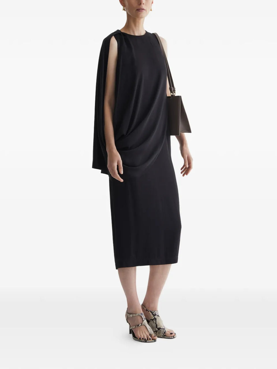 Lune draped-detail midi dress