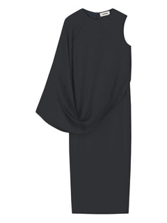 Lune draped-detail midi dress