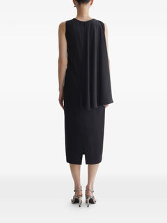 Lune draped-detail midi dress