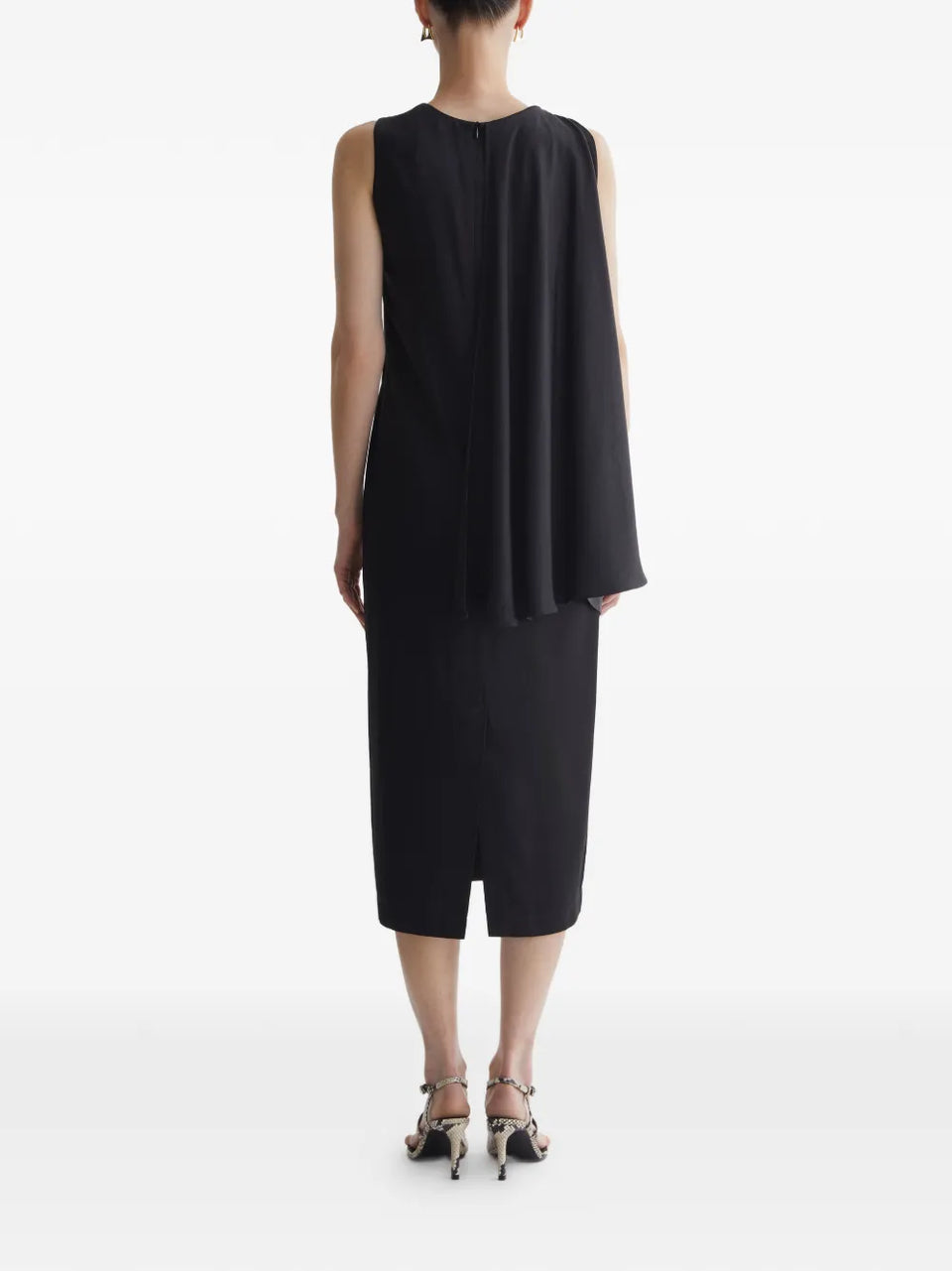 Lune draped-detail midi dress