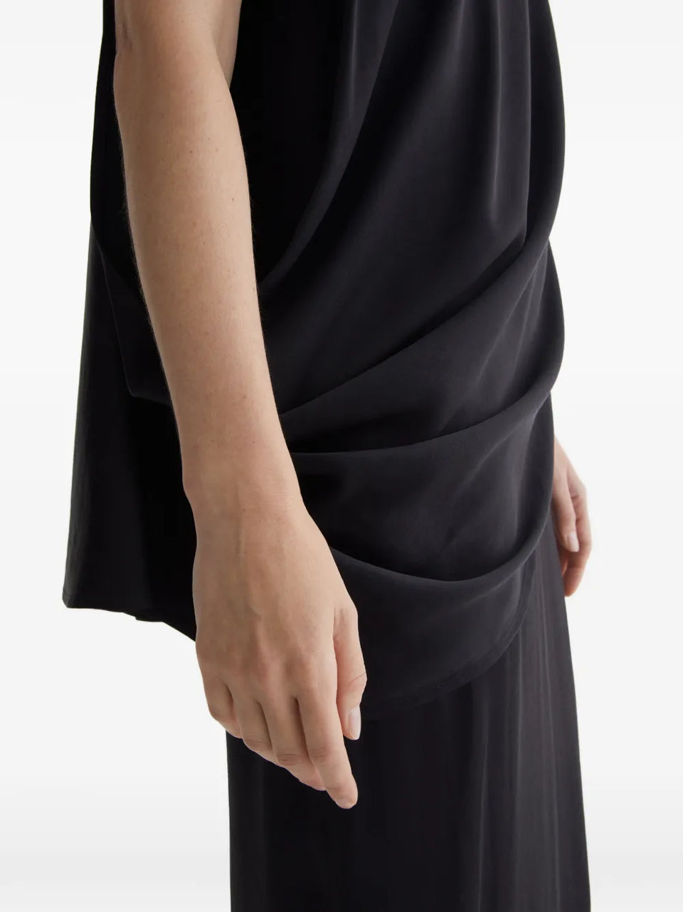 Lune draped-detail midi dress