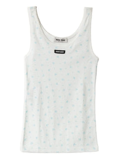 floral-print tank top