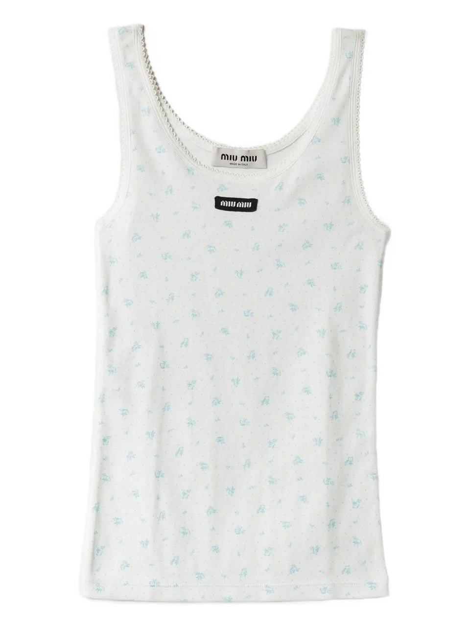 floral-print tank top