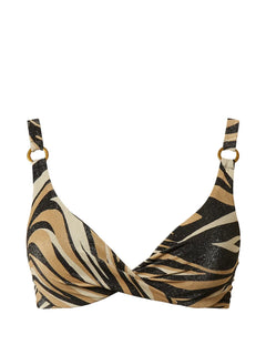 zebra-print bikini top