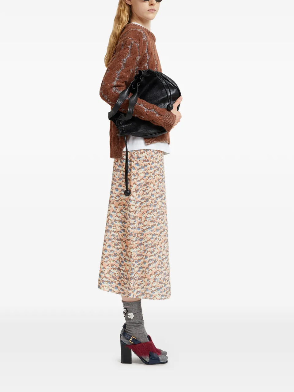 Floral Print Midi Skirt