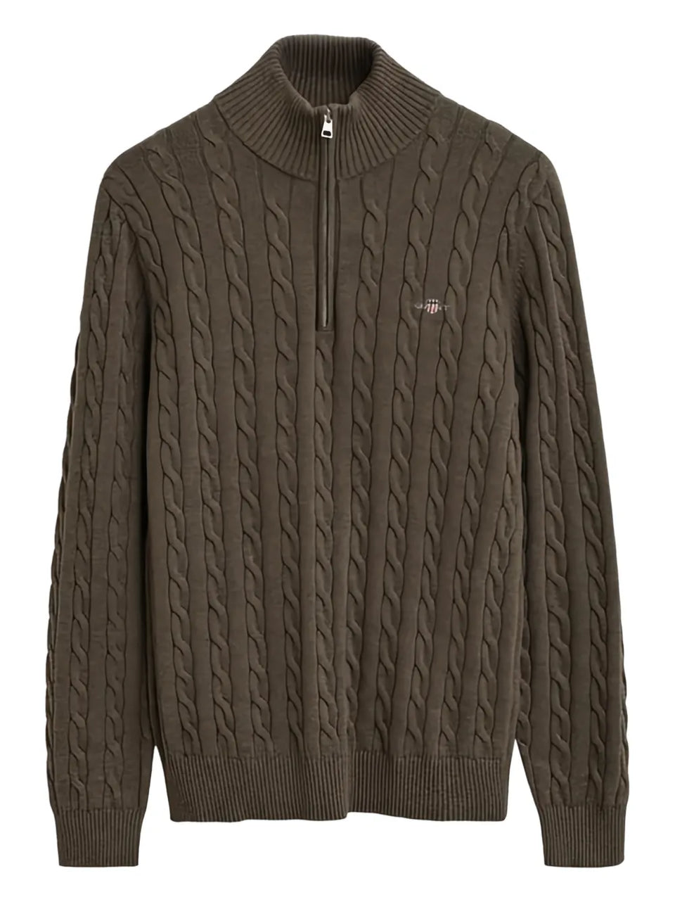cable-knit half-zip sweater