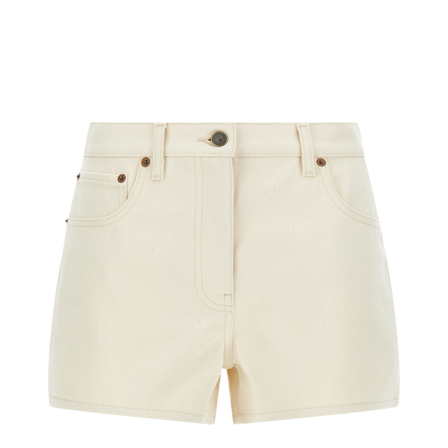 VGold Denim Shorts - Beige
