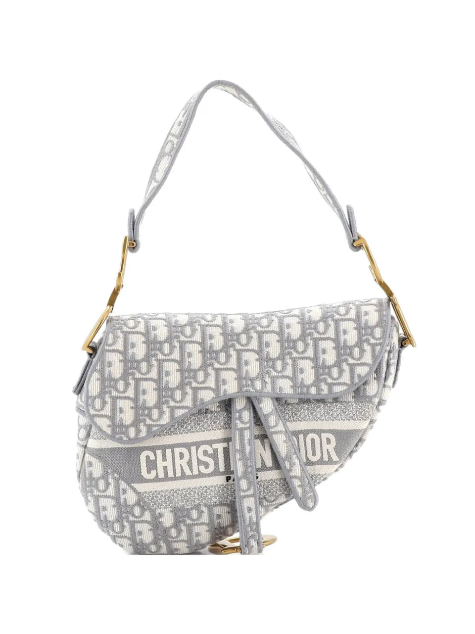 Saddle Handbag Logo Embroidered Oblique Canvas Medium shoulder bag