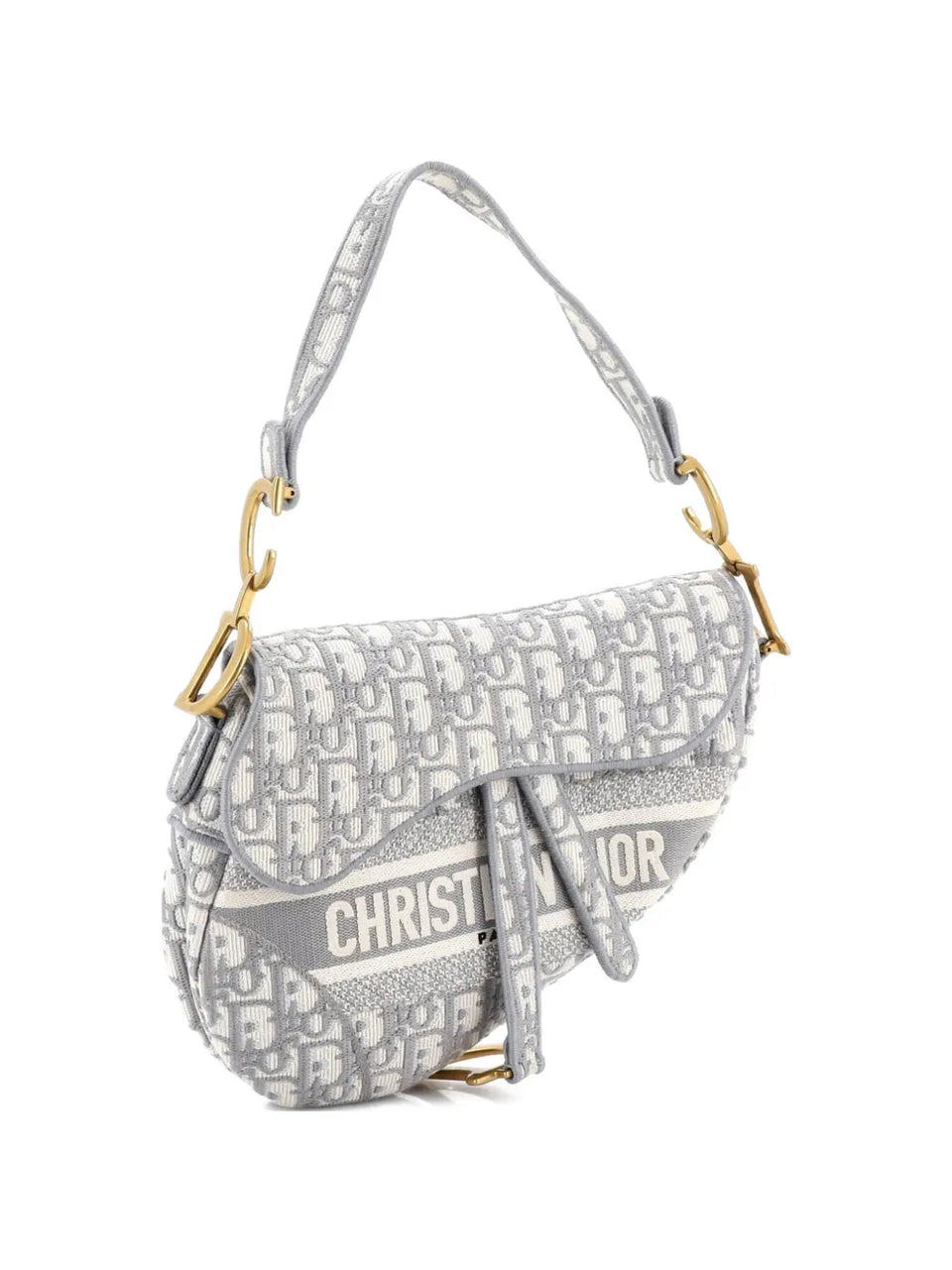 Saddle Handbag Logo Embroidered Oblique Canvas Medium shoulder bag