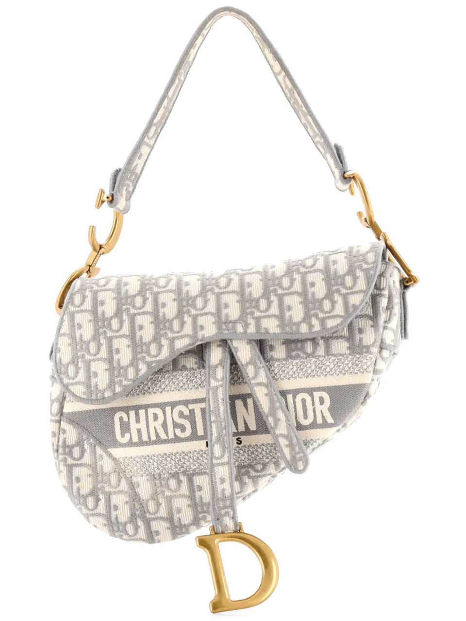 Saddle Handbag Logo Embroidered Oblique Canvas Medium shoulder bag