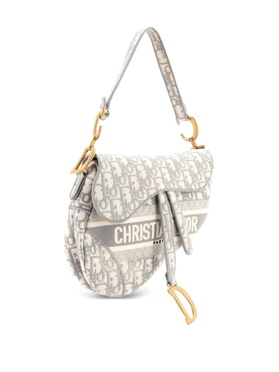Saddle Handbag Logo Embroidered Oblique Canvas Medium shoulder bag