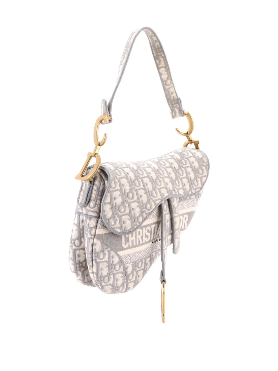 Saddle Handbag Logo Embroidered Oblique Canvas Medium shoulder bag