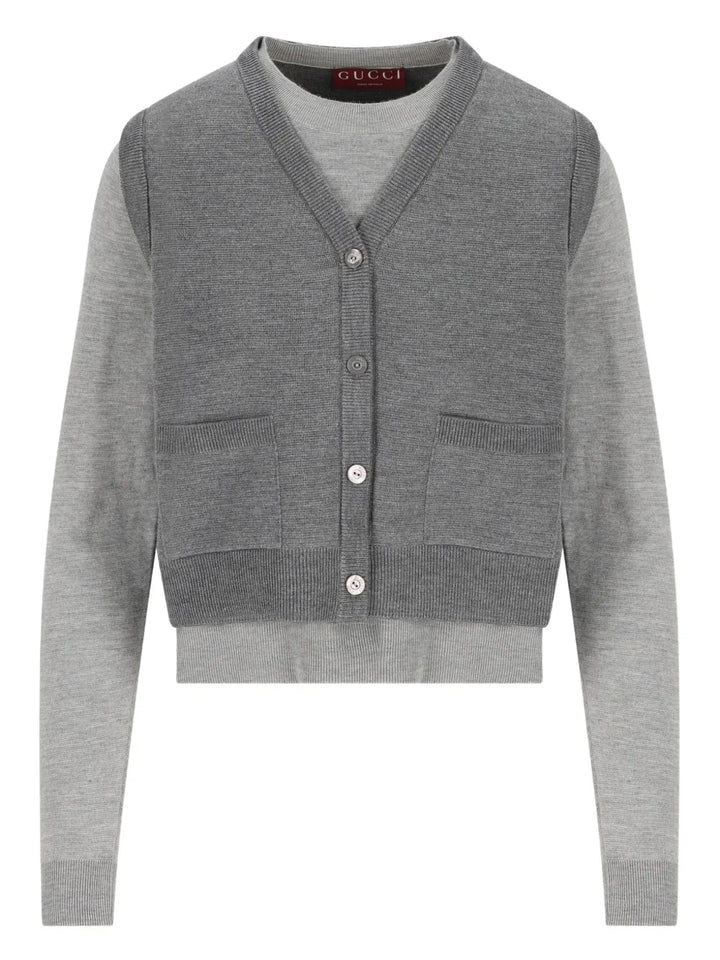 waistcoat-effect cardigan