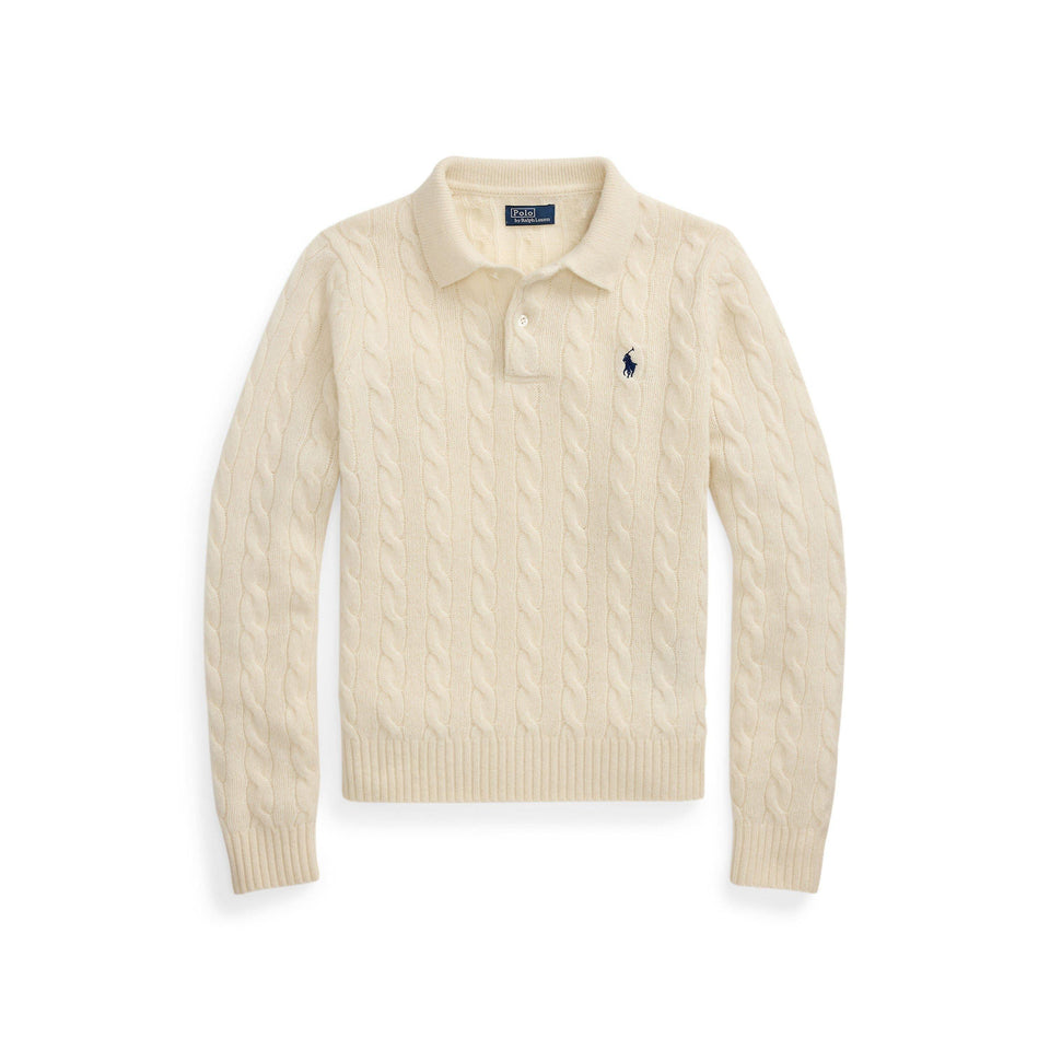 Cable Knitted Long Sleeve Crew Neck Jumper