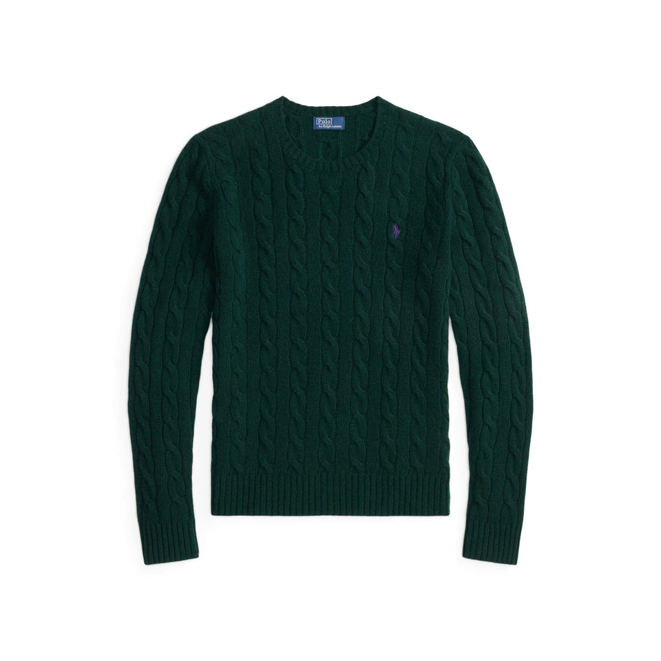 Cable-Knit V-neck Jumper