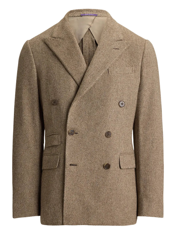 Kent herringbone double-breasted blazer