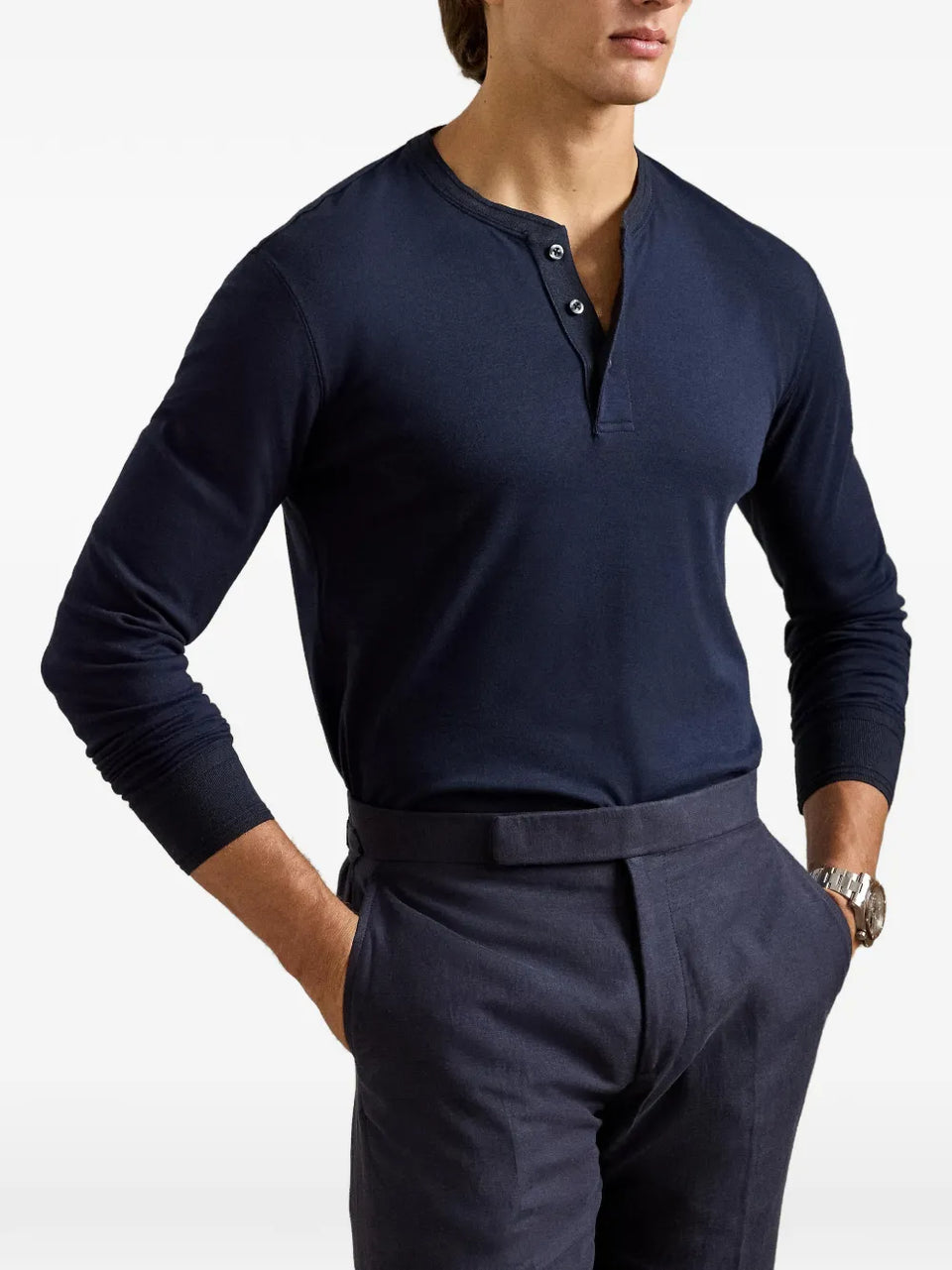 Henley long-sleeve T-Shirt