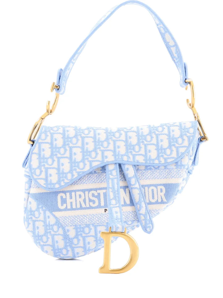 Saddle Handbag Logo Embroidered Oblique Canvas Medium shoulder bag