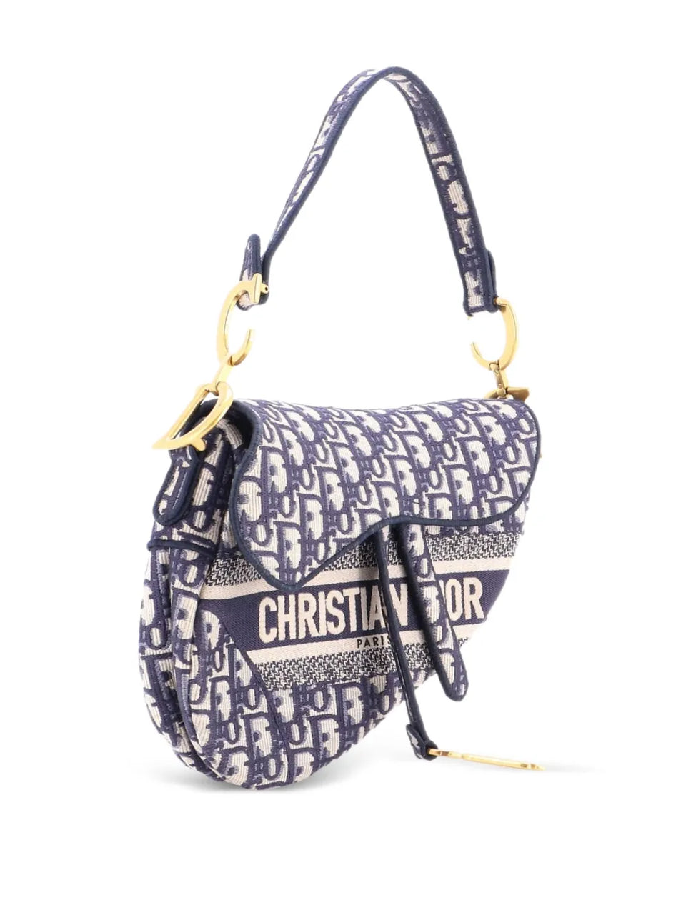Saddle Handbag Logo Embroidered Oblique Canvas Medium shoulder bag