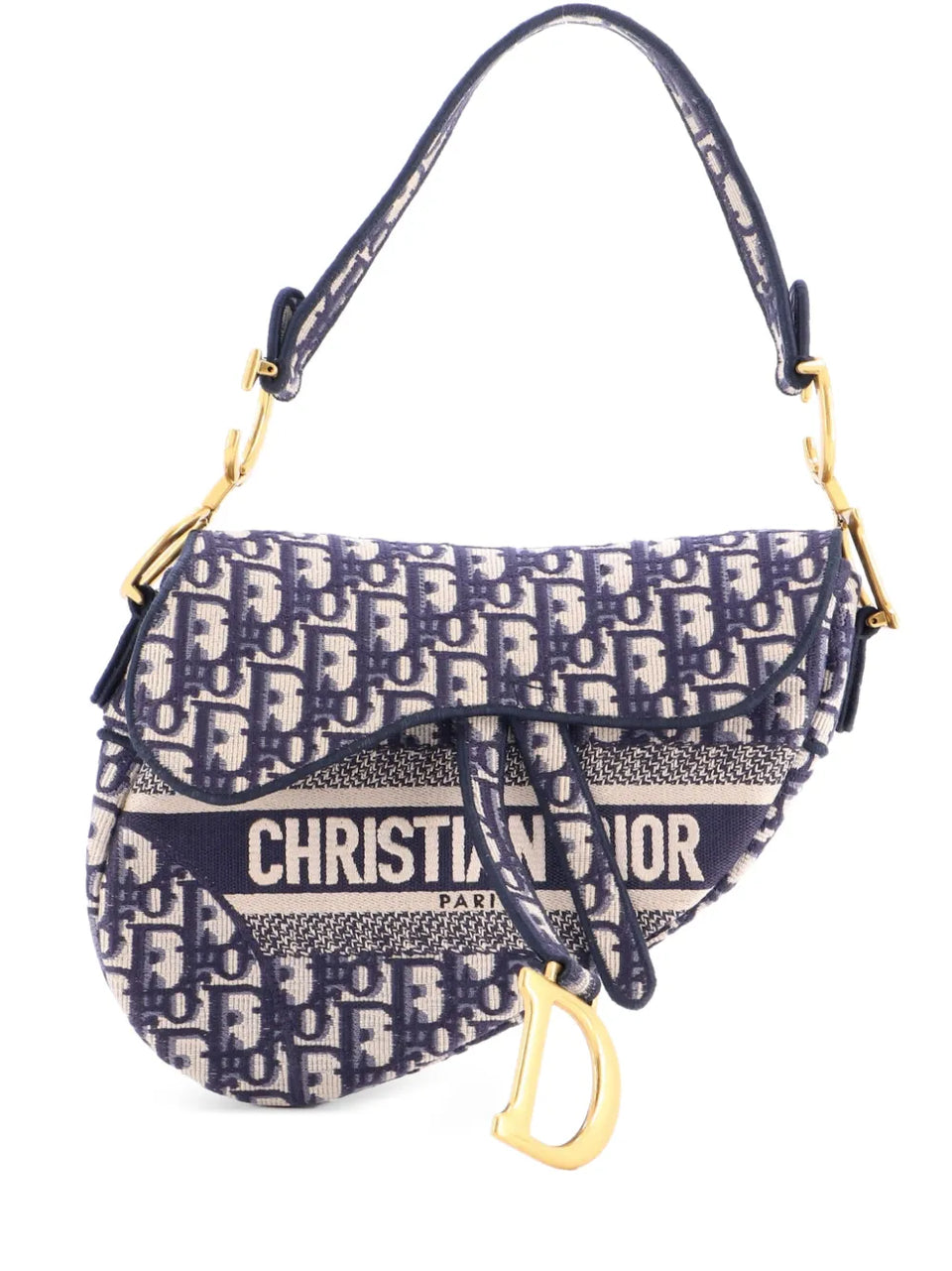 Saddle Handbag Logo Embroidered Oblique Canvas Medium shoulder bag