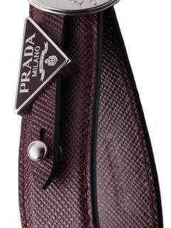 Saffiano-leather keychain