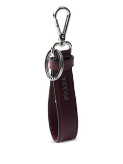 Saffiano-leather keychain
