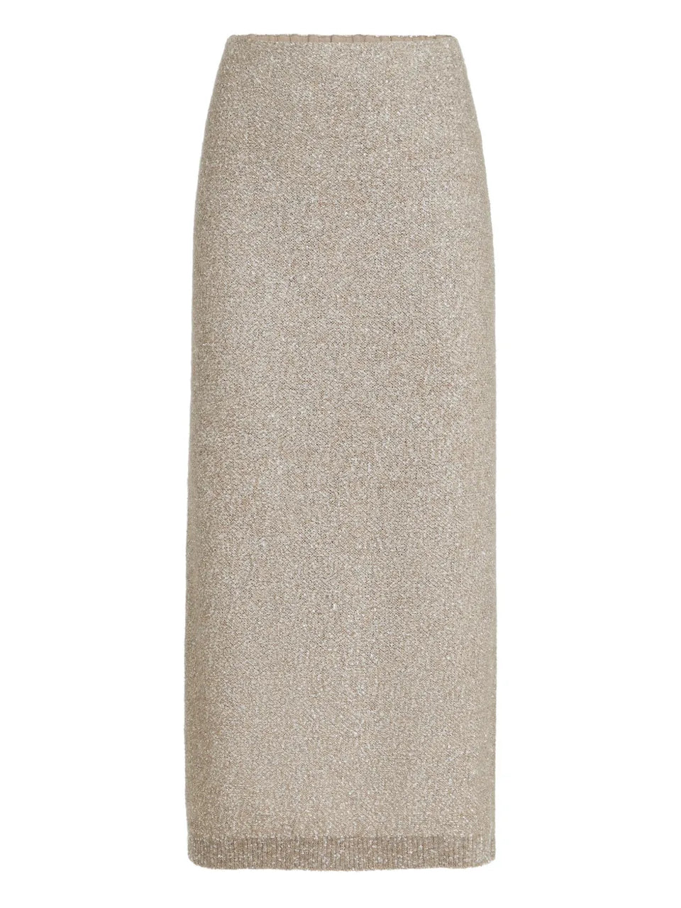 elastic-waistband midi skirt