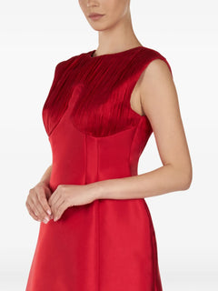 crew neck pleated mini dress