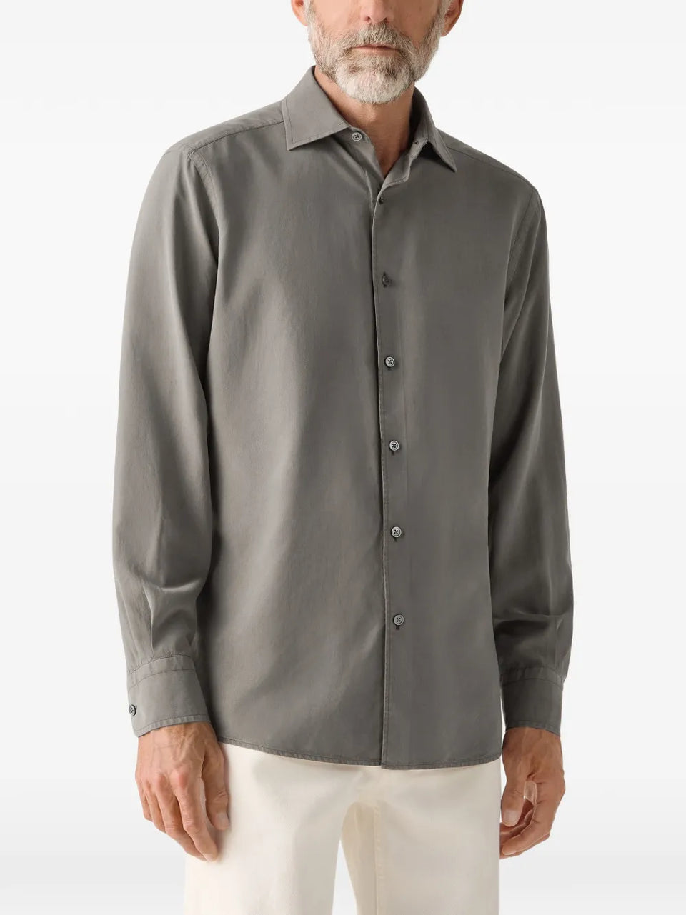 buttoned silk shirt