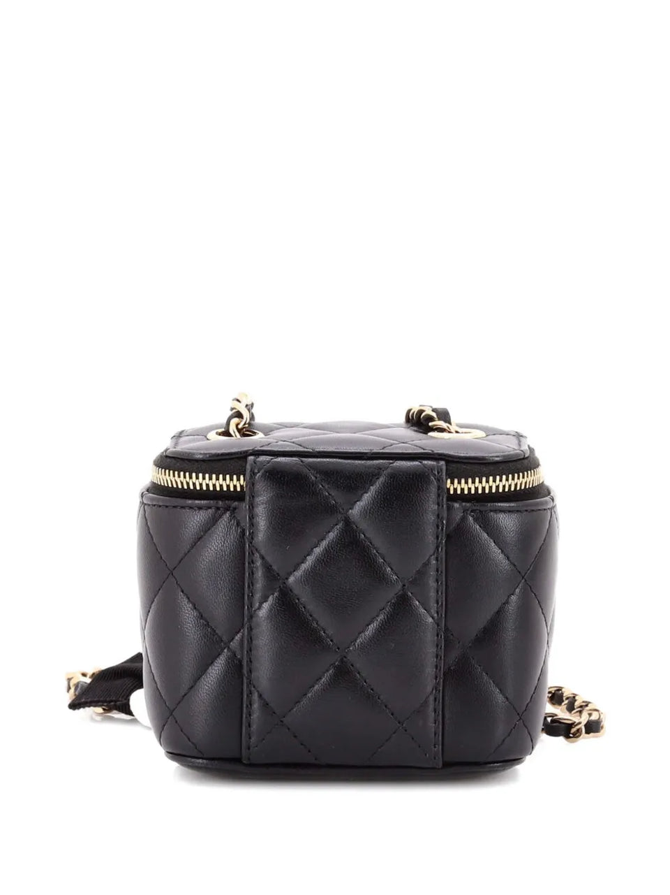 Camellia Bow Vanity Case with Chain Quilted Lambskin Mini crossbody bag