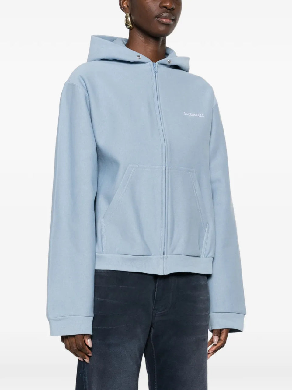 zip-up cotton Hoodie