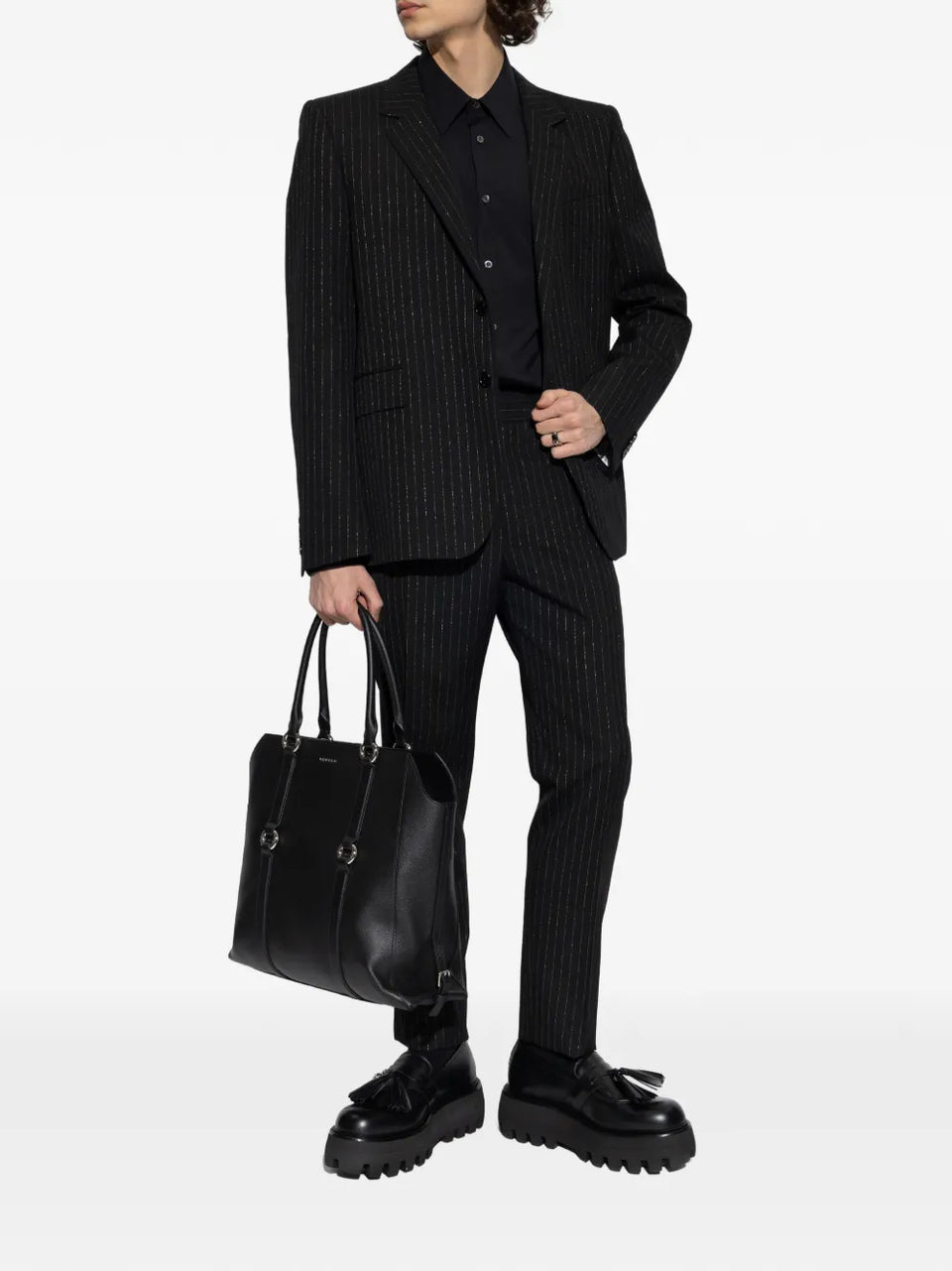 pinstriped blazer