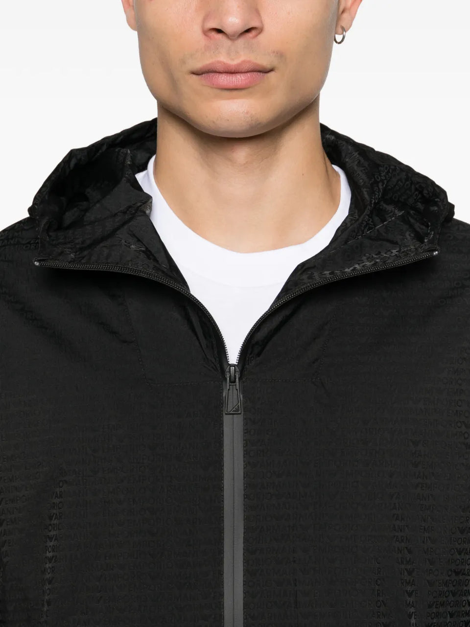 zip-up hooded jacket